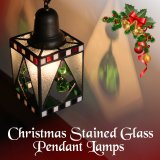 クリスマスカラーが可愛いステンドグラスとヴィンテージプリズムを使ったペンダントライトをアップ！