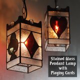 トランプ柄ステンドグラスペンダントライト吊下げ照明をアップ！