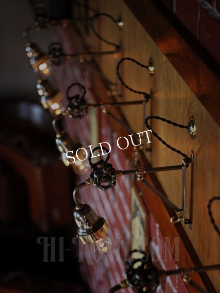 インダストリアルベル型カップ＆バルブ角度調整付トラスアーム工業系ブラケットライト1｜スチームパンク壁掛け照明ウォールランプ