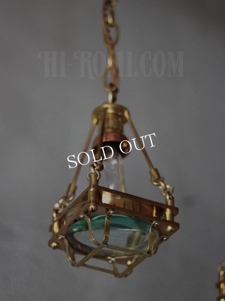 画像10: 【数量限定照明】ケージ＆レンズ付真鍮製工業系ペンダントライト (10)