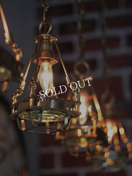 画像20: 【数量限定照明】ケージ＆レンズ付真鍮製工業系ペンダントライト (20)