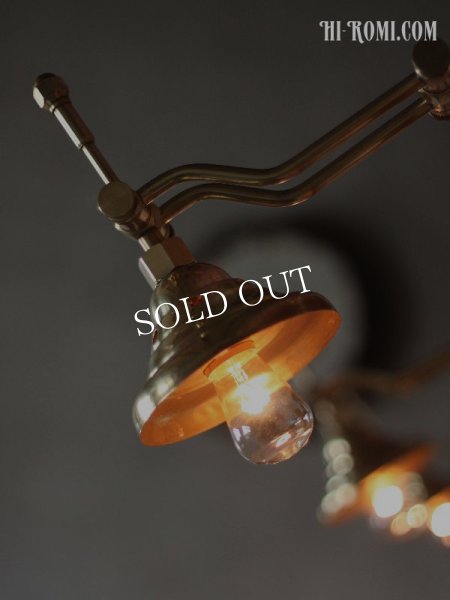 インダストリアル真鍮ダブルアームブラケットライト｜工業系壁掛け照明アンティーク