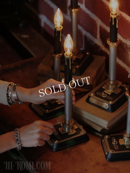 工業系卓上照明｜インダストリアル黒キャンドルテーブルライトスチームパンク