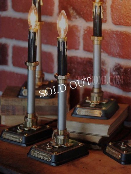 工業系卓上照明｜インダストリアル黒キャンドルテーブルライトスチームパンク