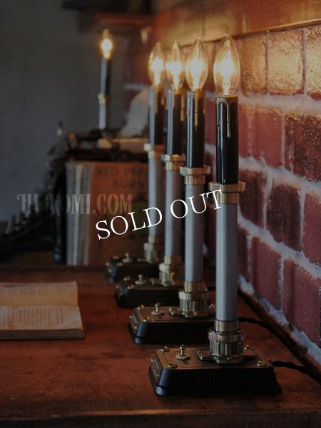 工業系卓上照明｜インダストリアル黒キャンドルテーブルライトスチームパンク