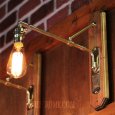 画像1: 工業系照明インダストリアル壁掛け照明｜真鍮×木トラスアームブラケット｜Hi-Romi.com 完全オリジナル照明ライト (1)