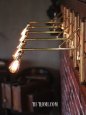 インダストリアル壁掛け照明ウォールランプ｜工業系真鍮×木トラスアームブラケットライト