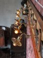 工業系壁掛け照明インダストリアルシェード＆フック付ブラケットライト｜真鍮・木ウォールランプ
