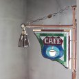 ステンドグラスCAFEカフェサイン屋内看板照明｜vintage stained glass cafe sign