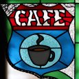 ステンドグラスCAFEカフェサイン屋内看板照明｜vintage stained glass cafe sign