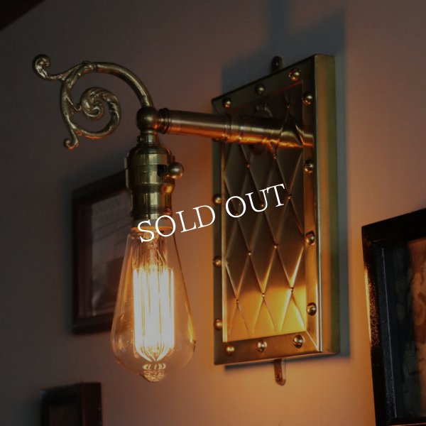 アートデザインランプ・ブラケットライト壁掛け照明｜アンティーク&スチームパンクアーガイル柄メタルワーク