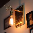 アートデザインランプ・ブラケットライト壁掛け照明｜アンティーク&スチームパンクアーガイル柄メタルワーク
