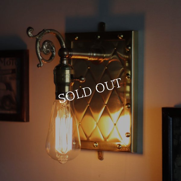 アートデザインランプ・ブラケットライト壁掛け照明｜アンティーク&スチームパンクアーガイル柄メタルワーク