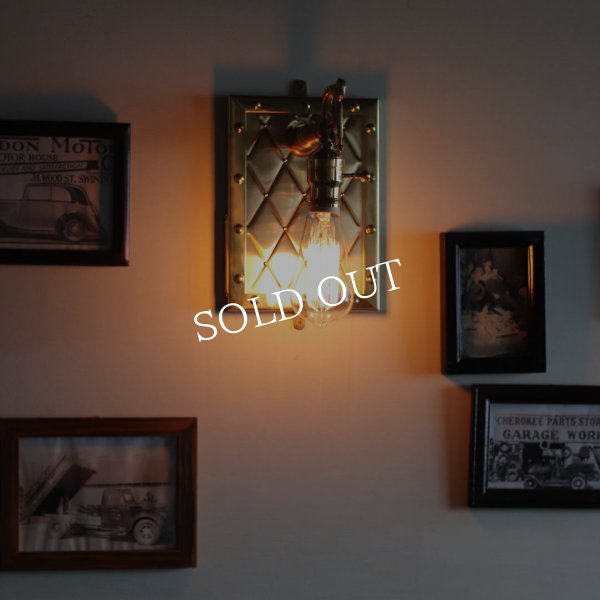 アートデザインランプ・ブラケットライト壁掛け照明｜アンティーク&スチームパンクアーガイル柄メタルワーク