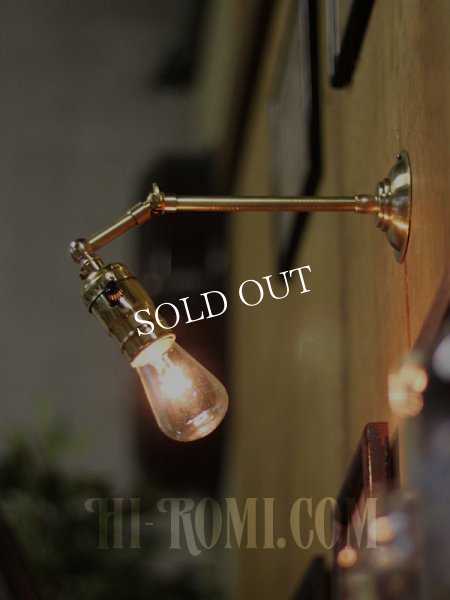 USAヴィンテージ工業系LEVITON社ソケット角度調整付き真鍮ブラケット/インダストリアル照明工業系アンティークライト