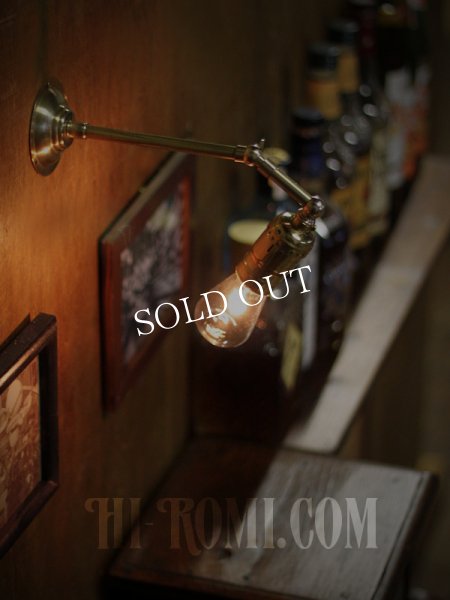 USAヴィンテージ工業系LEVITON社ソケット角度調整付き真鍮ブラケット/インダストリアル照明工業系アンティークライト