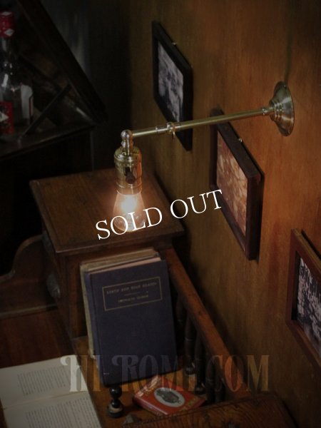 USAヴィンテージ工業系LEVITON社ソケット角度調整付き真鍮ブラケット/インダストリアル照明工業系アンティークライト