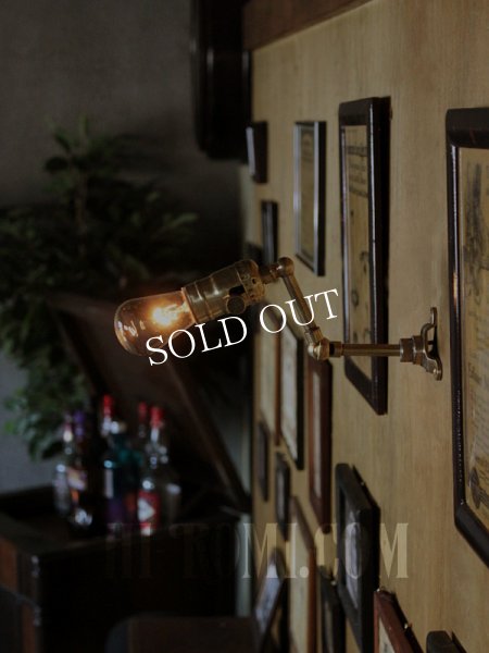 LEVITON社製真鍮ソケット＆角度調整付きミニブラケット/インダストリアル工業系ウォールランプ壁面照明