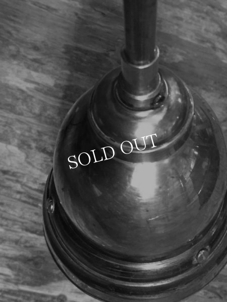 真鍮製工業系ポール付ペンダントランプ兼ブラケットランプ/アンティークインダストリアル照明ライト