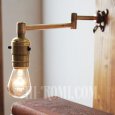 USAヴィンテージ真鍮製スウィングアーム付インダストリアルブラケットランプ｜アンティーク壁掛け照明