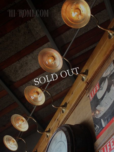 画像3: ヴィンテージ工業系平シェード角度調整付き真鍮ブラケット (3)