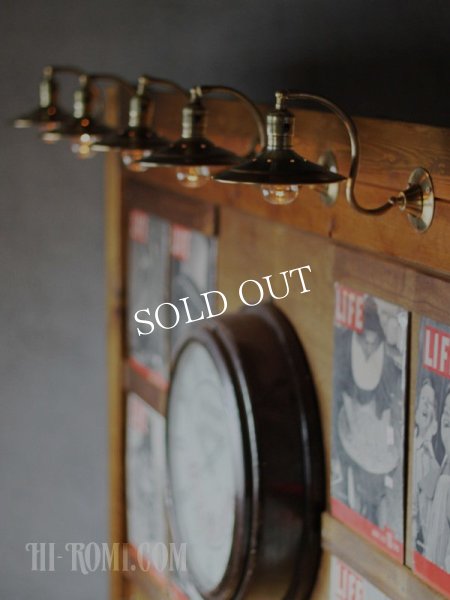 画像12: ヴィンテージ工業系平シェード角度調整付き真鍮ブラケット (12)