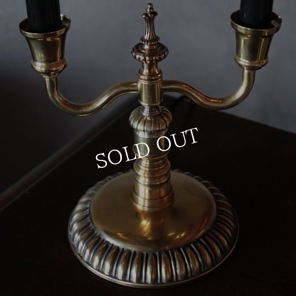 アンティークテーブルライト｜双頭２灯キャンドルランプ卓上照明