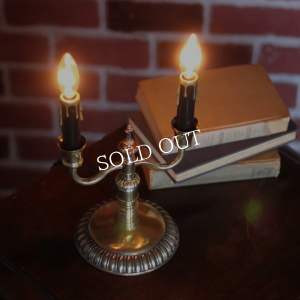アンティークテーブルライト｜双頭２灯キャンドルランプ卓上照明
