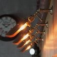 インダストリアル筒型ブラスシェードブラケットライトA｜スチームパンク工業系角度調整付壁掛け照明ウォールランプミシンライト