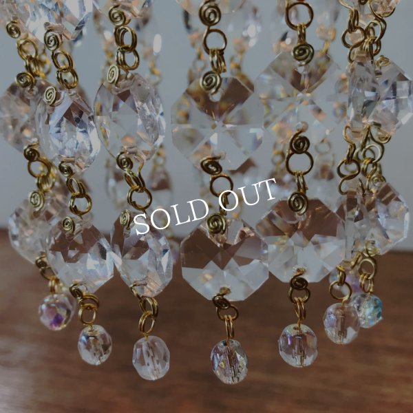 【黒】ヴィンテージミニシャンデリアオクタゴンプリズムペンダントライト｜アンティーク鍵スイッチ吊下げ照明ランプ