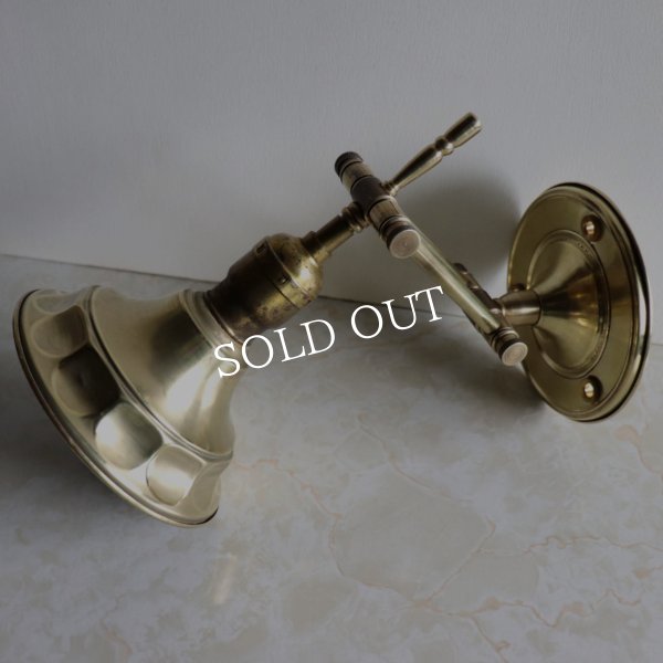 【受注製作】USAヴィンテージ真鍮製シェード&角度調整付きダブルアームブラケット壁掛け照明ウォールランプ
