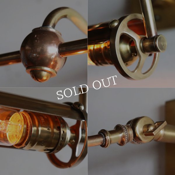 【要電気工事】【壁面直付け】ハンドメイド真鍮製ピクチャーライト｜インダストリアル工業系壁掛け照明ブラケットライト