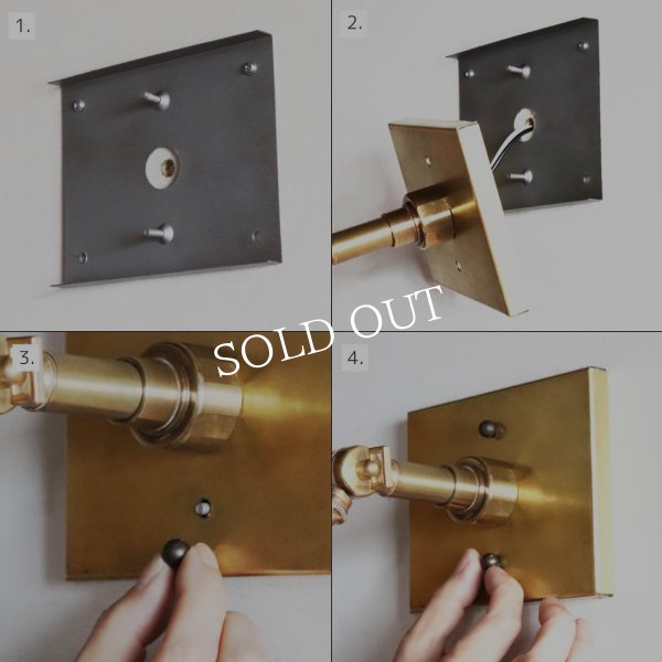 【要電気工事】【壁面直付け】ハンドメイド真鍮製ピクチャーライト｜インダストリアル工業系壁掛け照明ブラケットライト