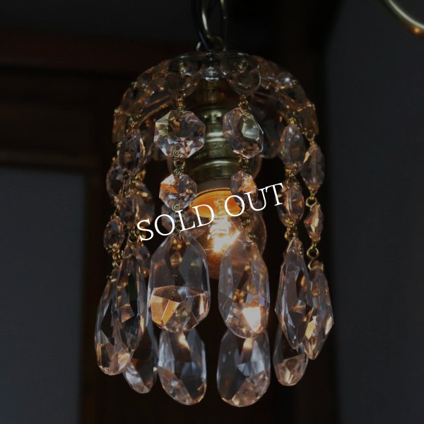 ヴィンテージガラス製ミニシャンデリアブラケットライト｜アンティークウォールランプ壁掛け照明