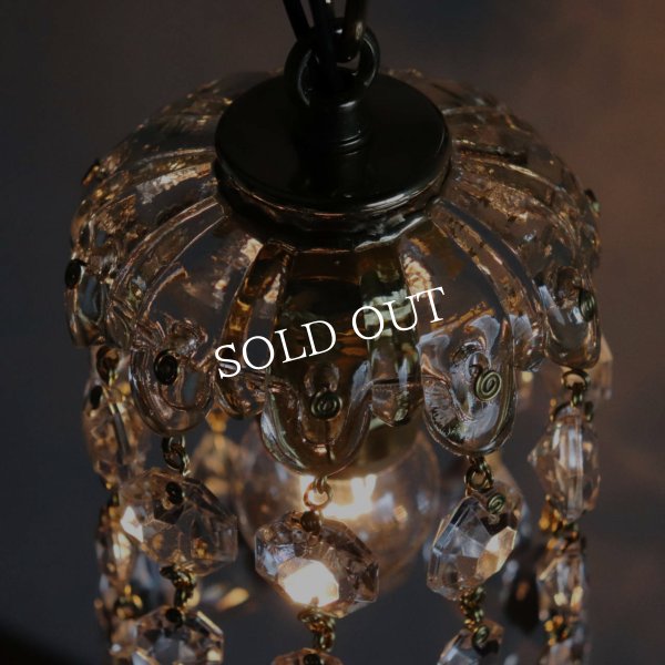 ヴィンテージガラス製ミニシャンデリアブラケットライト｜アンティークウォールランプ壁掛け照明