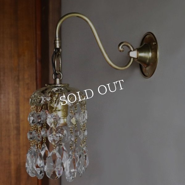 ヴィンテージガラス製ミニシャンデリアブラケットライト｜アンティークウォールランプ壁掛け照明