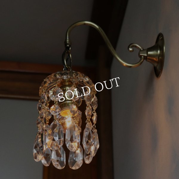 ヴィンテージガラス製ミニシャンデリアブラケットライト｜アンティークウォールランプ壁掛け照明