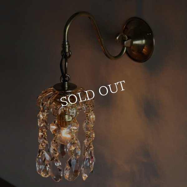 ヴィンテージガラス製ミニシャンデリアブラケットライト｜アンティークウォールランプ壁掛け照明