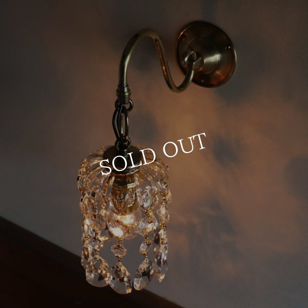 ヴィンテージガラス製ミニシャンデリアブラケットライト｜アンティークウォールランプ壁掛け照明