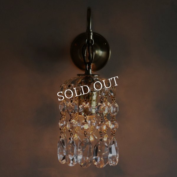 ヴィンテージガラス製ミニシャンデリアブラケットライト｜アンティークウォールランプ壁掛け照明