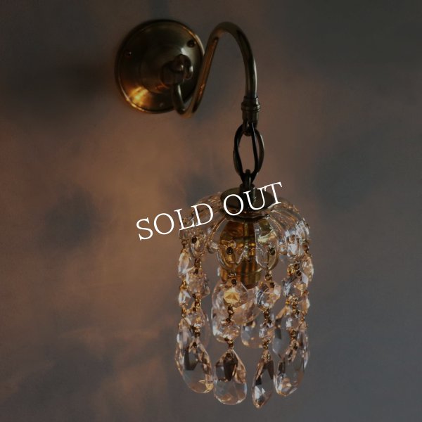 ヴィンテージガラス製ミニシャンデリアブラケットライト｜アンティークウォールランプ壁掛け照明