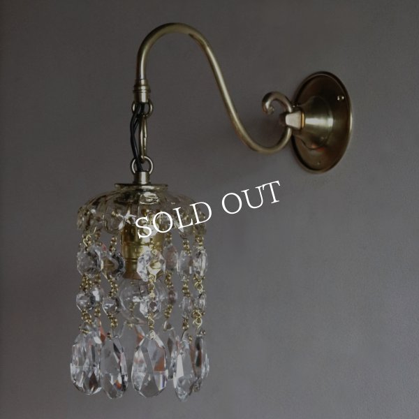 ヴィンテージガラス製ミニシャンデリアブラケットライト｜アンティークウォールランプ壁掛け照明