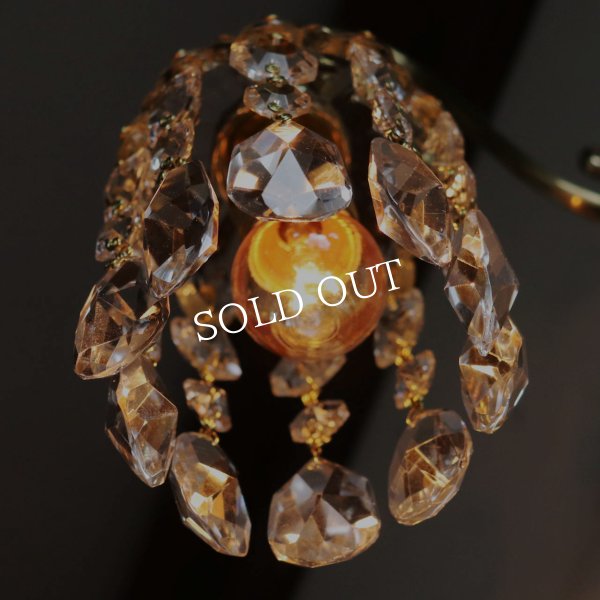 ヴィンテージガラス製ミニシャンデリアブラケットライト｜アンティークウォールランプ壁掛け照明