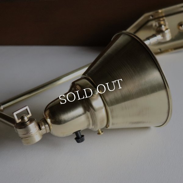 ミニシェード&3点角度調整付き真鍮壁掛け照明｜インダストリアルブラスブラケットライト