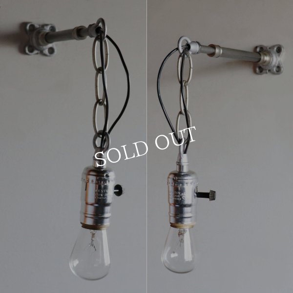 インダストリアルチェーンリング付シーリングライト兼用ブラケットライト｜アンティーク工業系壁掛け照明・天井照明