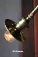 ヴィンテージシェード付き真鍮製角度調整付壁掛け照明ブラケットライト｜アンティーク工業系ウォールランプ