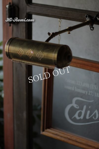 ヴィンテージピクチャーライト真鍮製ブラケットライト壁掛け照明ウォールランプ｜アンティークインダストリアル角度調整・伸縮アーム付