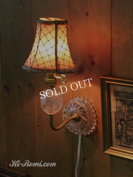 画像3: ヴィンテージ幾何学模様ガラス製ブラケットライト｜鍵付壁掛照明 (3)