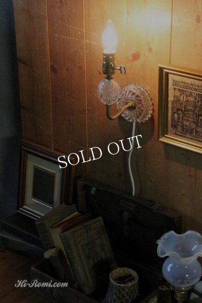 画像6: ヴィンテージ幾何学模様ガラス製ブラケットライト｜鍵付壁掛照明 (6)