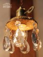 画像1: 真鍮製フレームティアドロッププリズム１灯ミニシャンデリアA/アンティーク照明ペンダントランプ (1)